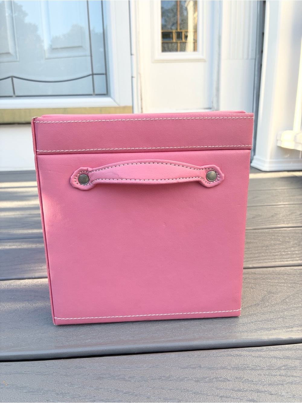 Pink Faux Leather Jewelry Organizer Box with Multiple Drawers - Picture 4 of 9